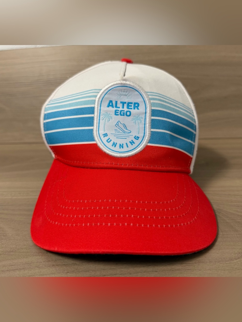 Alter ego running Snapback Hat Cap Blue White Red